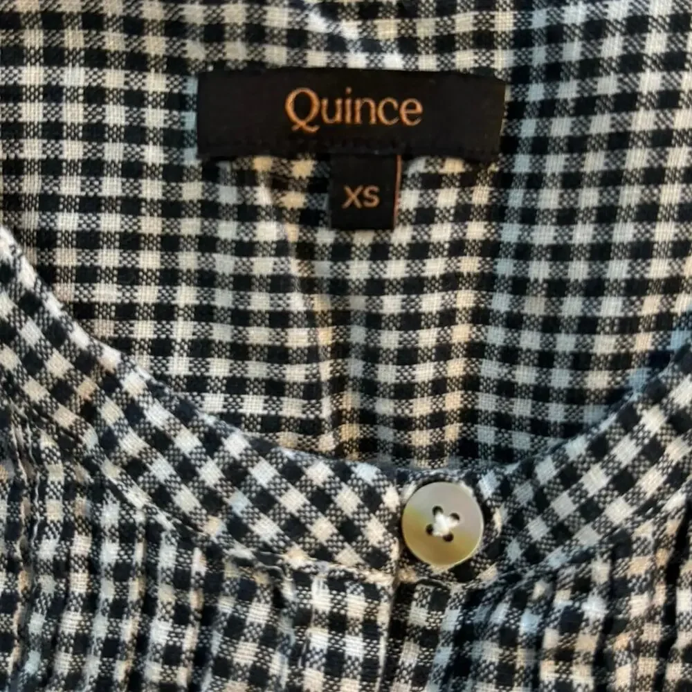 Quince Sleeveless Gingham Swing Dress 100% Linen - Picture 5 of 7